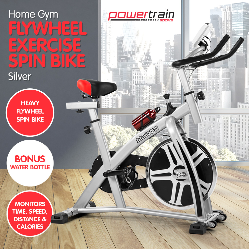 powertrain heavy flywheel exercise spin bike