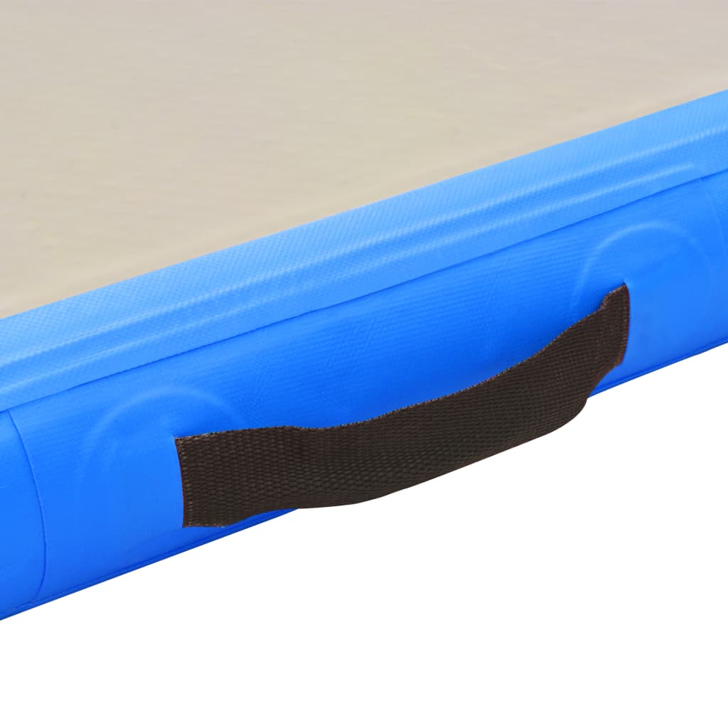 Inflatable Gymnastics Mat with Pump 400x100x10 cm PVC Blue