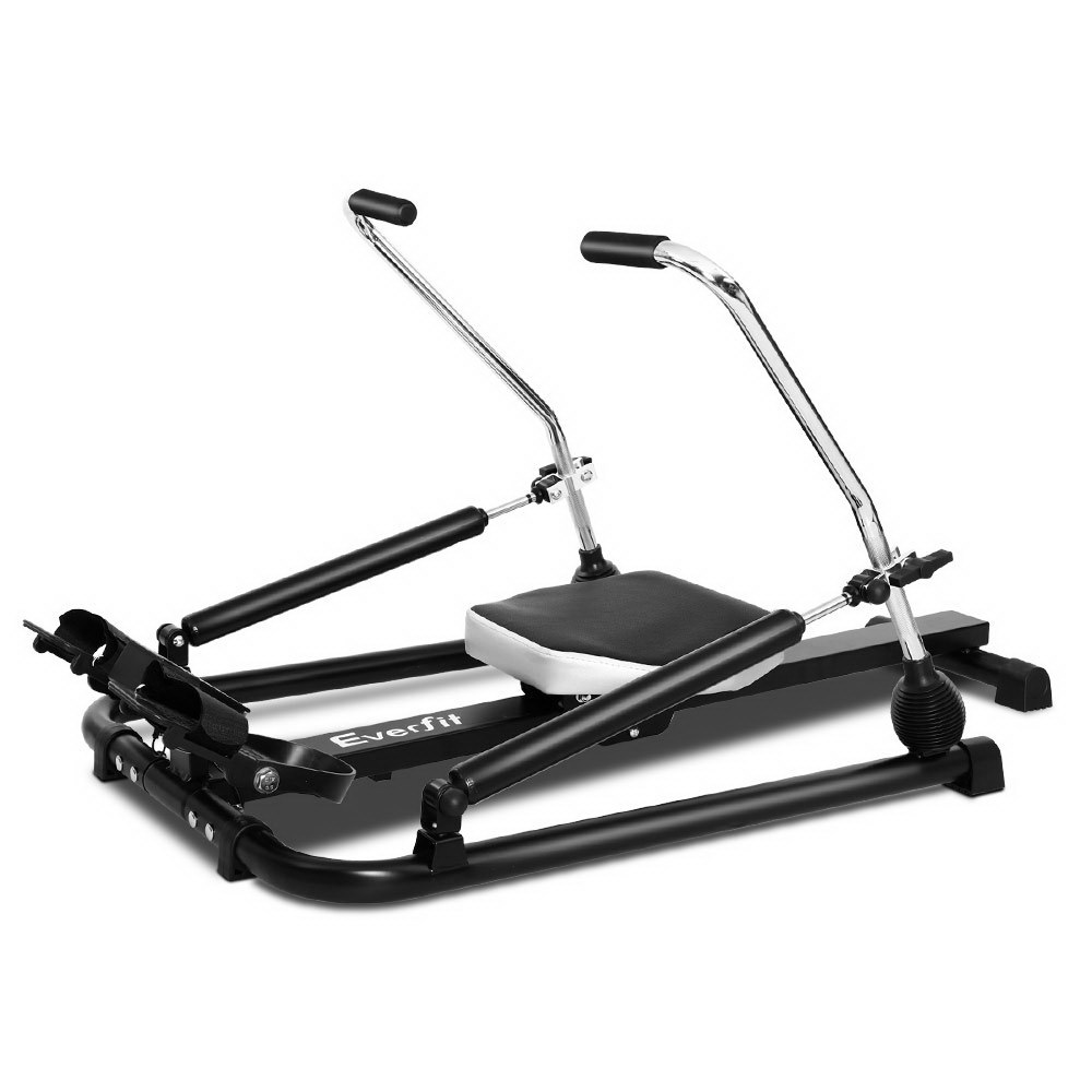 HOMCOM Dual Hydraulic Rowing Machine Rower Workout Fitness Gym Home Exercise Equipment 