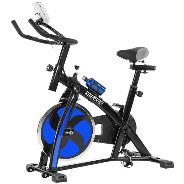 Powertrain Home Gym Flywheel Exercise Spin Bike – Blue