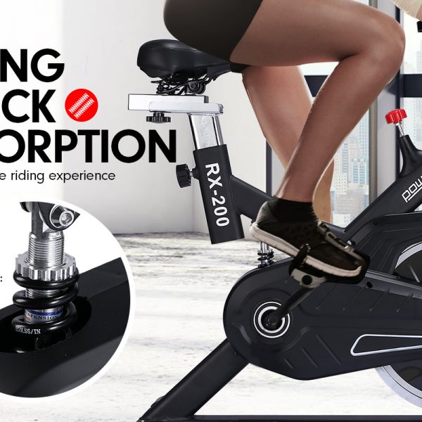 Powertrain RX-200 Exercise Spin Bike Cardio Cycling – Black