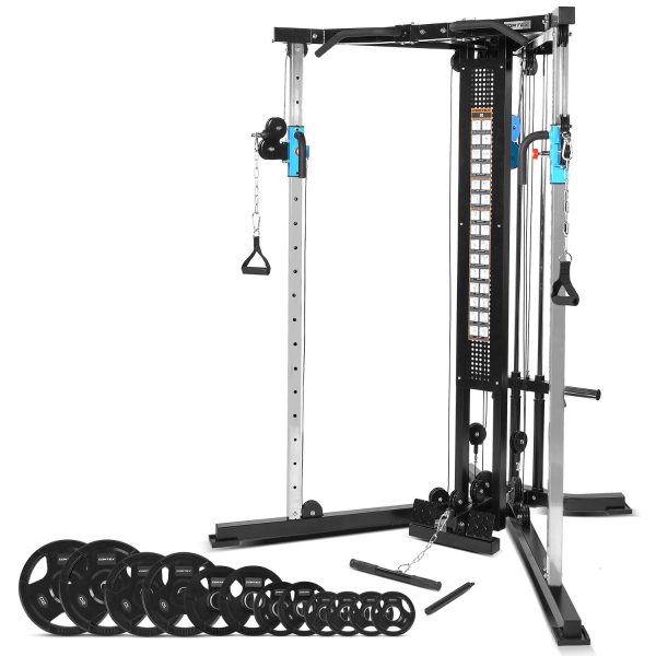 CORTEX FT10 Cable Crossover Station + 80kg Olympic Tri-Grip Weight Plate Package