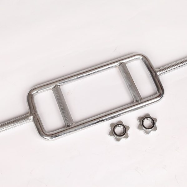 Chrome Tricep Bar Barbell Heavy Duty with Spinlock Collars