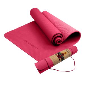 Powertrain Eco Friendly TPE Yoga Exercise Pilates Mat 6mm Rose Pink