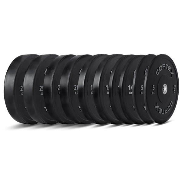 Cortex 150kg Black Series V2 Rubber Olympic Bumper Plate Set 50mm