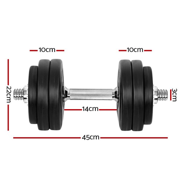 30kg Dumbbells Dumbbell Set Weight Plates Home Gym Fitness Exercise