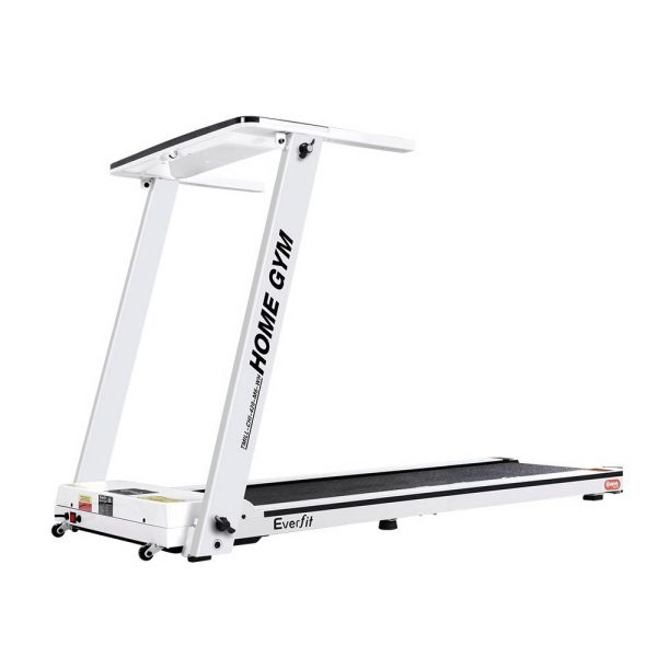 Electric Treadmill Home Gym Exercise Running Machine Fitness Equipment Compact Fully Foldable 420mm Belt White