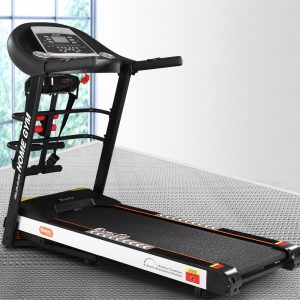 Electric Treadmill 450mm 18kmh 3.5Auto Incline Home Gym Run Exercise Machine Fitness Dumbbell Massager Sit Up Bar