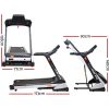 Electric Treadmill 48cm Incline Running Home Gym Fitness Machine Black