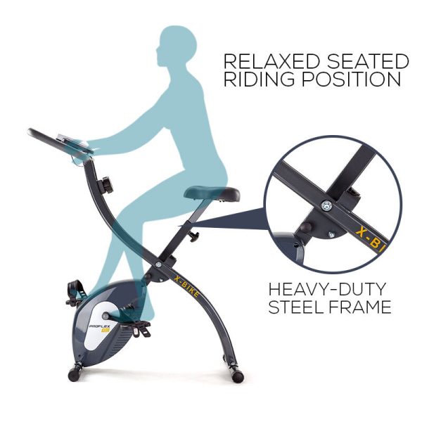 PROFLEX Folding Magnetic Exercise X-Bike – Bicycle Cycling Flywheel Fitness