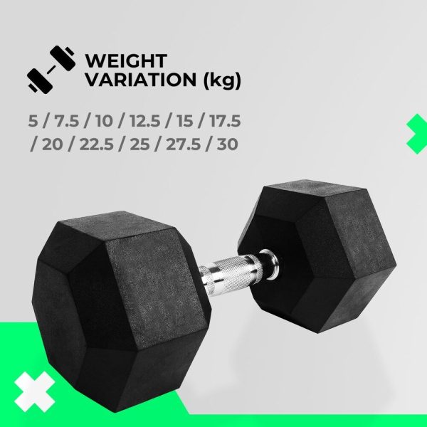 Verpeak Rubber Hex Dumbbells 12.5kg – VP-DB-105