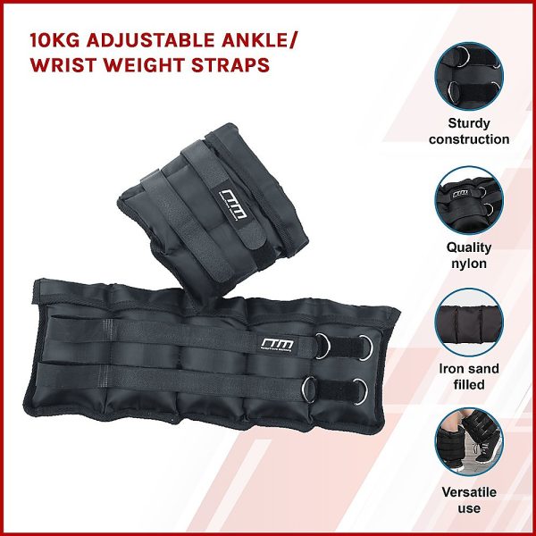 10kg Adjustable Ankle/Wrist Weight Straps