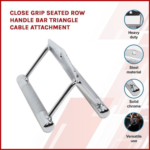 Close Grip Seated Row Handle Bar Triangle Cable Attachment