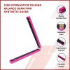 2.2m Gymnastics Folding Balance Beam Pink Synthetic Suede