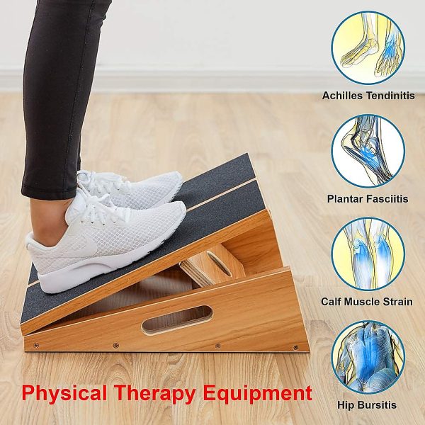 Wooden Slant Exercise Board With Adjustable Incline And Non-Slip Surface