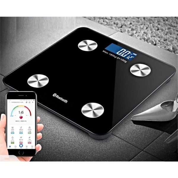 2X Wireless Bluetooth Digital Body Fat Scale Bathroom Health Analyser Weight – Black and White