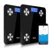 2X Wireless Bluetooth Digital Body Fat Scale Bathroom Health Analyser Weight – Black