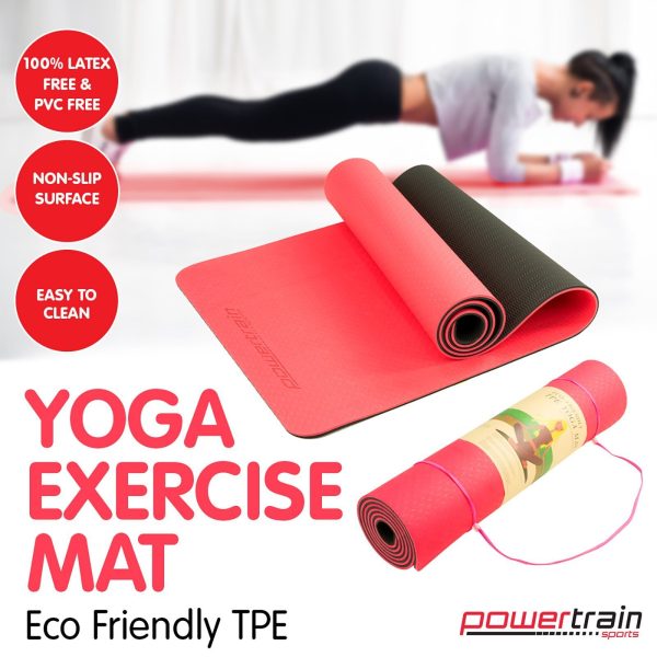 Powertrain Eco-Friendly TPE Pilates Exercise Yoga Mat
