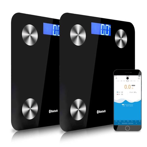2X Wireless Bluetooth Digital Body Fat Scale Bathroom Health Analyser Weight
