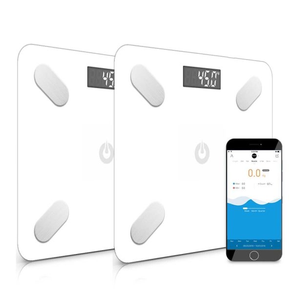 Wireless Bluetooth Digital Body Fat Scale Bathroom Health Analyzer Weight White