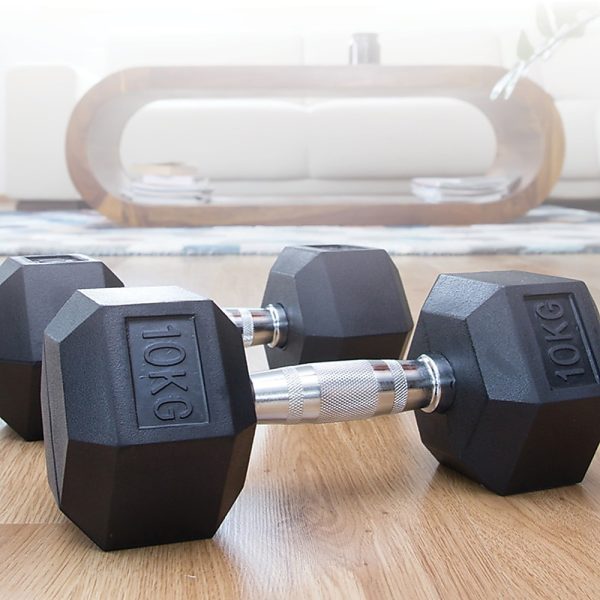 Commercial Rubber Hex Dumbbell Gym Weight