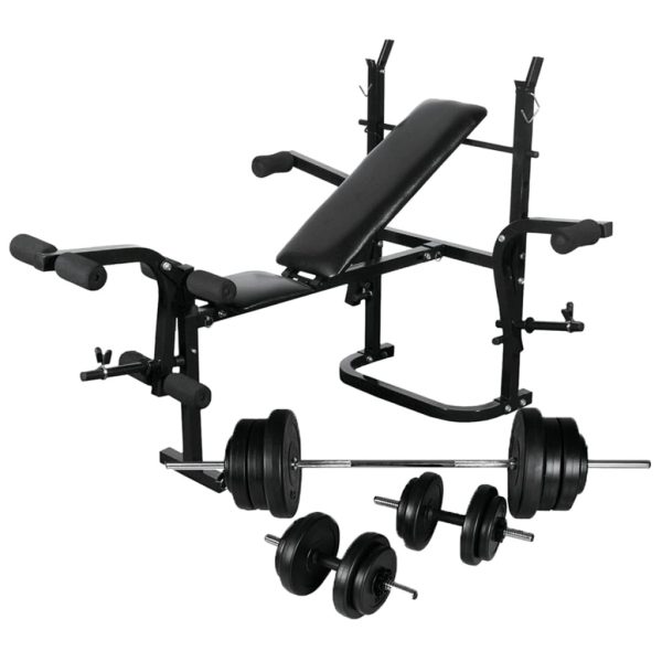 Weight Bench with Weight Rack&Barbell and Dumbbell Set