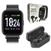 DGTEC 1.4″ IPS Smart Fitness Watch with Wireless Earbuds Bundle Black