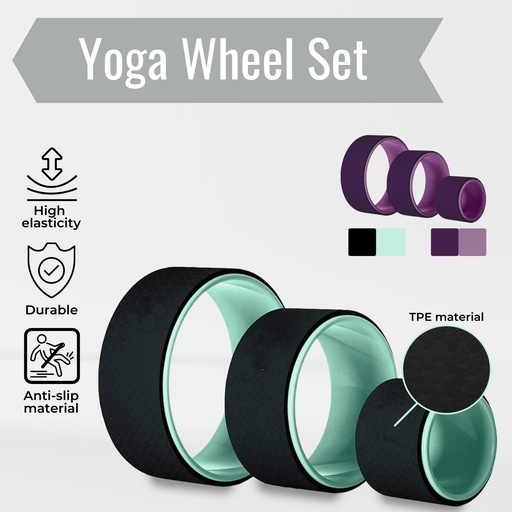 Yoga Wheel 3 pieces set ( 3 Yoga Wheel ) (Green) VP-YBS-105-SD