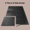 Puzzle Gym Mat EVA Interlocking Foam Tiles with Border (Black) VP-GMT-100-LMJ