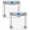 Digital Body Weight Bathroom Scale – Silver – 2 Pack