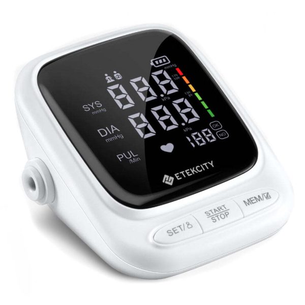 Digital Body Weight Bathroom Scale – Black & Smart Blood Pressure Monitor – White Bundle
