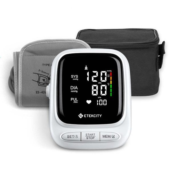 Scale for Body Weight and Fat Percentage – Black & Smart Blood Pressure Monitor – White Bundle