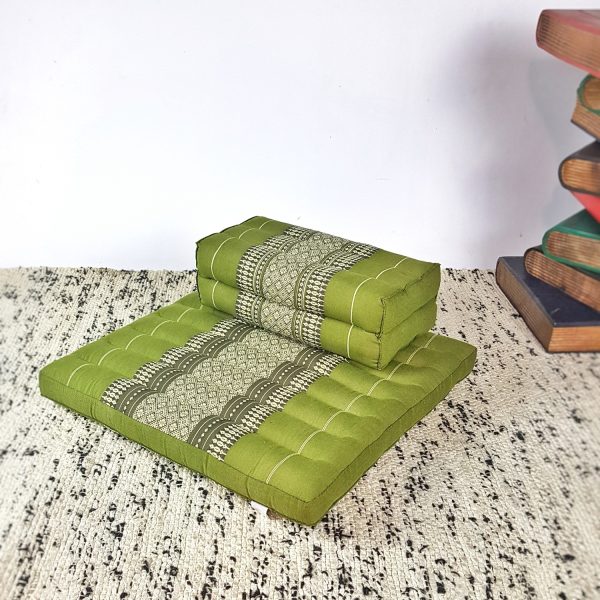 Meditation Cushion + Seating Block Set Green