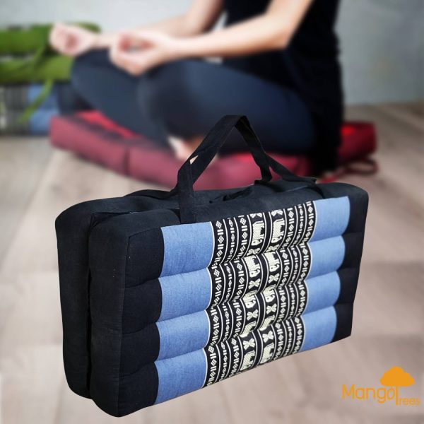 2-Fold Meditation Cushion Yoga Mat BlueEle