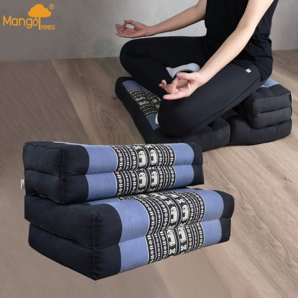 3-Fold Zafu Meditation Cushion Set BlueEle