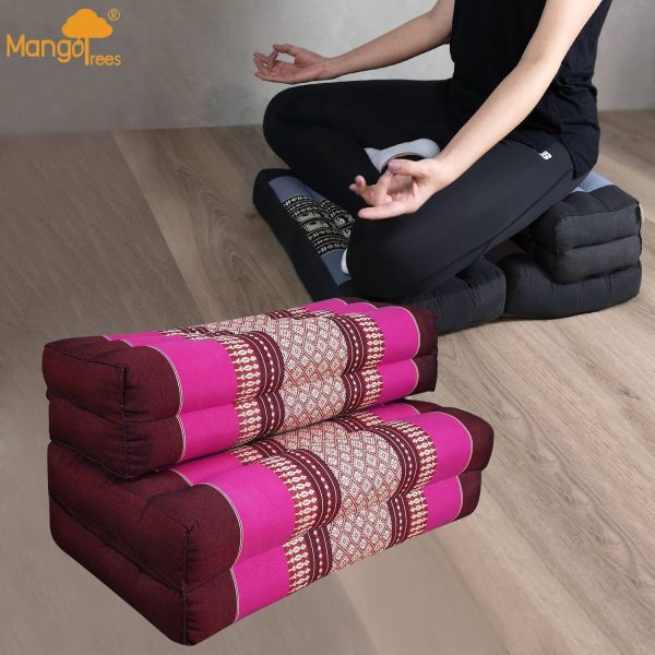 3-Fold Zafu Meditation Cushion Set Pink