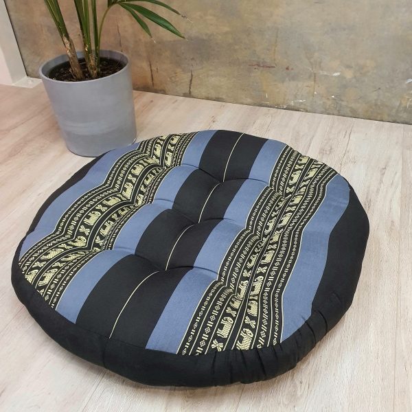 Jumbo Size Zafu Meditation Cushion Filled with Natural Kapok Fiber BlueEle