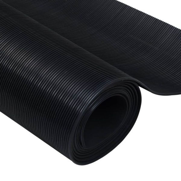 Floor Mat Anti-Slip Rubber 1.5×2 m 3 mm Fine Rib