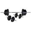 Adjustable Sit-up Bench with Barbell and Dumbbell Set – 60.5 kg