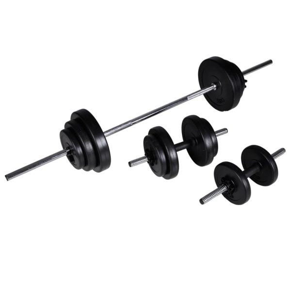 Wall-mounted Power Tower with Barbell and Dumbbell Set – 30.5 kg