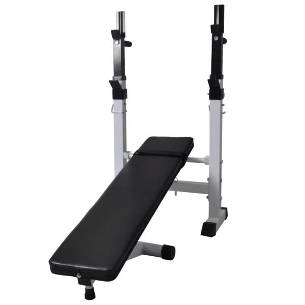 Workout Bench with Weight Rack Barbell and Dumbbell Set – 60.5 kg