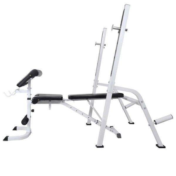 Workout Bench with Weight Rack Barbell and Dumbbell Set – 60.5 kg