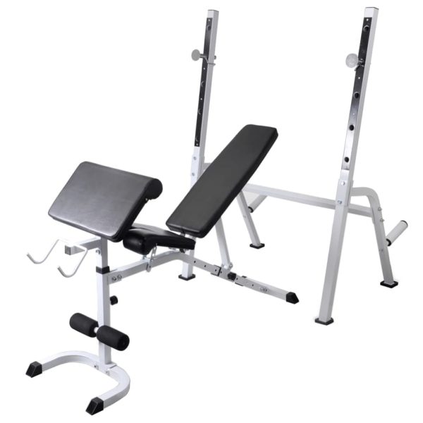 Workout Bench with Weight Rack Barbell and Dumbbell Set – 60.5 kg
