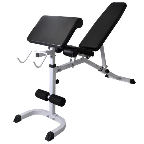Workout Bench with Weight Rack Barbell and Dumbbell Set – 60.5 kg