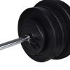 Weight Bench with Weight Rack&Barbell and Dumbbell Set – 60.5 kg