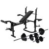 Weight Bench with Weight Rack&Barbell and Dumbbell Set – 30.5 kg