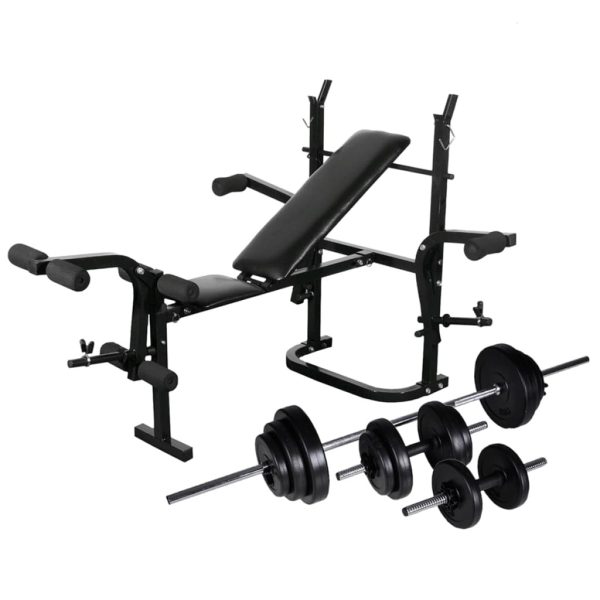 Weight Bench with Weight Rack&Barbell and Dumbbell Set – 30.5 kg
