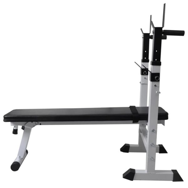 Workout Bench with Weight Rack Barbell and Dumbbell Set – 90 kg