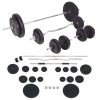 Workout Bench with Weight Rack Barbell and Dumbbell Set – 90 kg