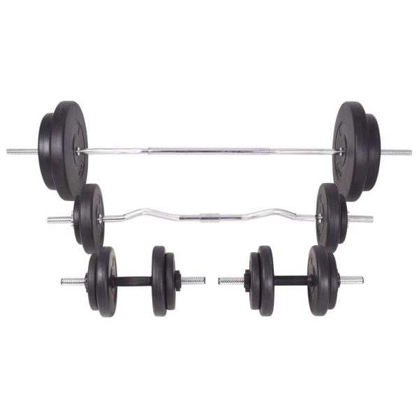 Workout Bench with Weight Rack Barbell and Dumbbell Set – 90 kg